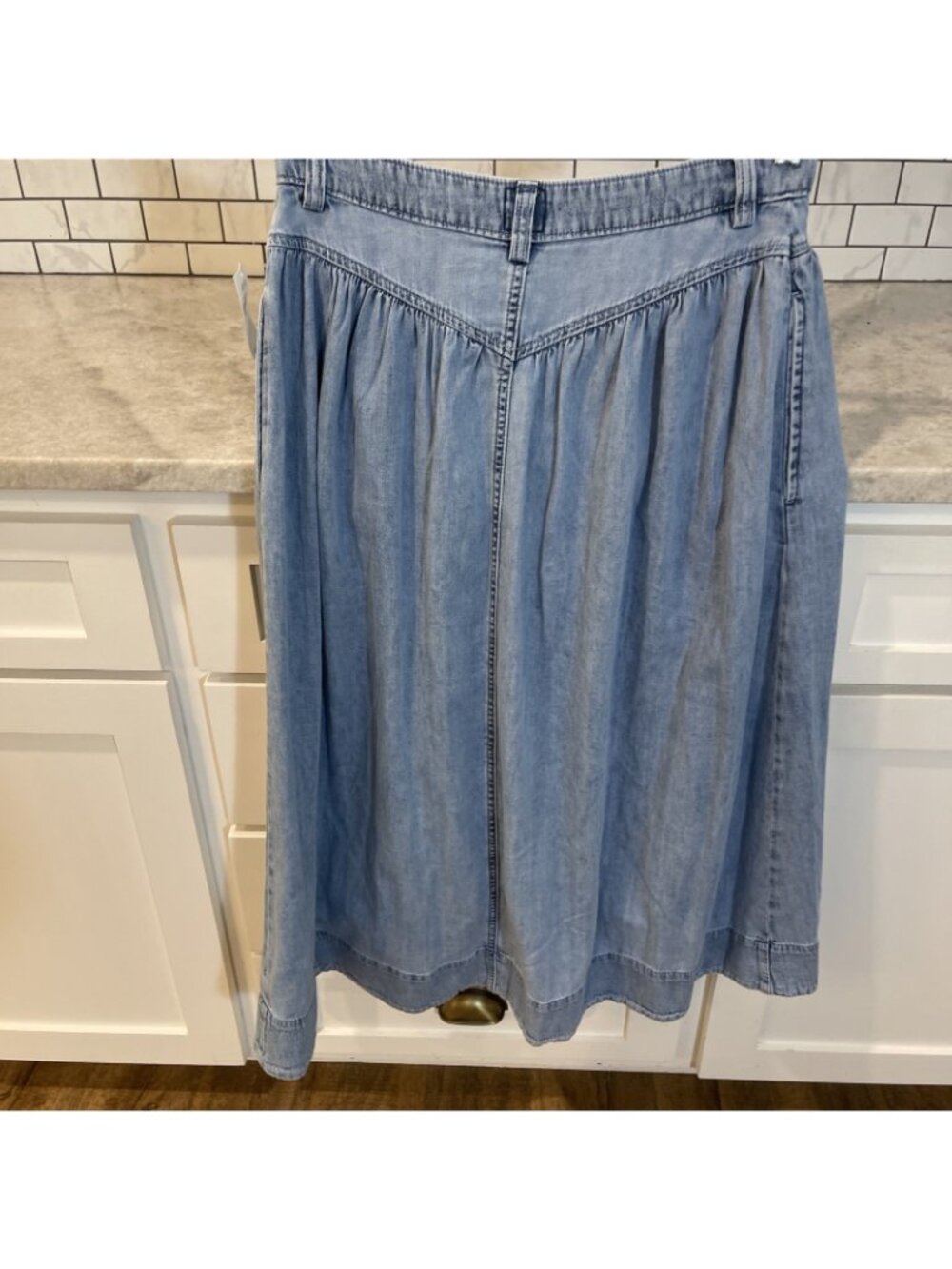 Gap Denim Skirt Womens Size 26 Blue Jean Button Down Full Skirt Boho Western - Picture 3 of 10